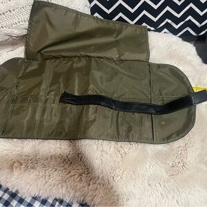 Olive Green Roll-Up Organizer Paint/Makeup Brushes